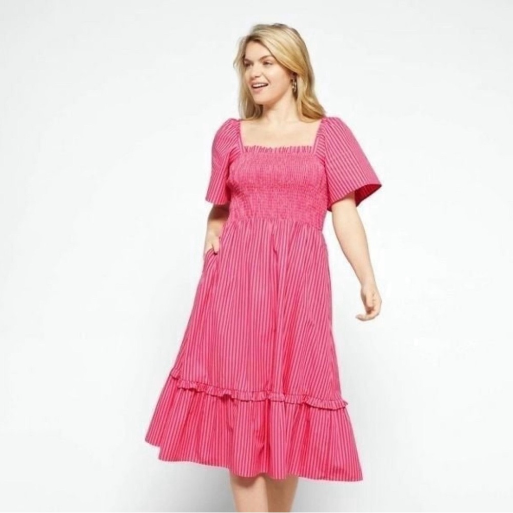 Draper James Pink Striped Midi Dress - Picture 6 of 6